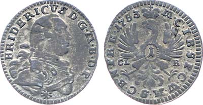 Лот №255,  Германия. Княжество Бранденбург-Байрейт. Маркграф Фридрих. 1 крейцер 1753 года (CLR).