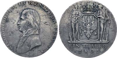 Лот №258,  Германия. Королевство Пруссия. Король Фридрих Вильгельм III. Талер 1803 года.