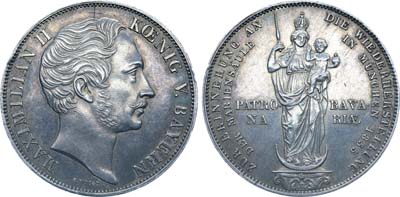 Лот №271,  Германия. Королевство Бавария. Король Максимилиан II. 2 гульдена 1855 года.