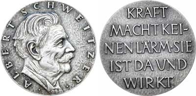 Лот №305,  ФРГ. Медаль 1950-е гг. Альберт Швейцер.