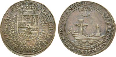 Лот №318,  Испанские Нидерланды. Филипп IV Испанский. Токен (Жетон) 1630 года. Корабли. Транспорт.