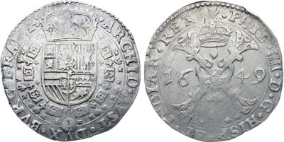 Лот №319,  Испанские Нидерланды. Брабант. Филипп IV Испанский. Патагон 1649 года.