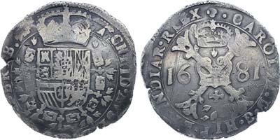 Лот №320,  Испанские Нидерланды. Брабант. Карл II Испанский. Патагон 1681 года.