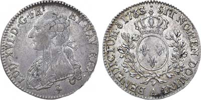 Лот №394,  Франция. Королевство. Король Людовик XVI. 1/2 экю 1783 года.