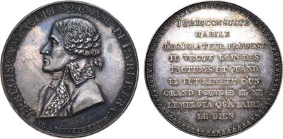 Лот №397,  Первая Французская республика. Консул Наполеон Бонапарт. Медаль 1799 года. Консул Жан-Жак Режи де Камбасерес.