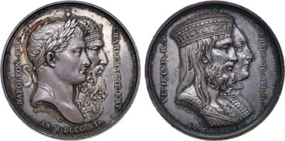 Лот №402,  Французская империя. Император Наполеон Бонапарт. Медаль 1806 года. Союз с Саксонией.