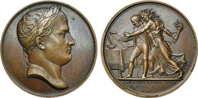 Лот №411,  Франция. Наполеон I. Медаль 1814 года. Император отрекается от престола (11 апреля 1814 года).