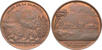 Лот №421,  Королевство Франция. Король Луи-Филипп I. Медаль 1844 года. В память взятия Бастилии 14 июля 1789 года.