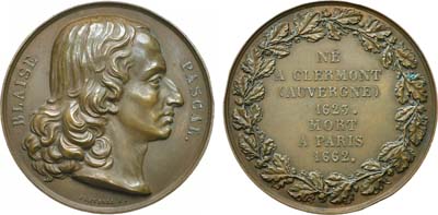 Лот №428,  Франция. Третья республика. Медаль после 1881 года. Блез Паскаль.
