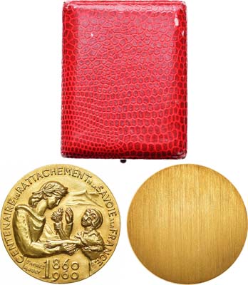 Лот №439,  Франция. Пятая республика. Медаль 1960 года. В память 100-летия присоединения Савойи к Франции.