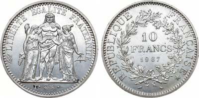 Лот №440,  Франция. Пятая республика. 10 франков 1967 года.