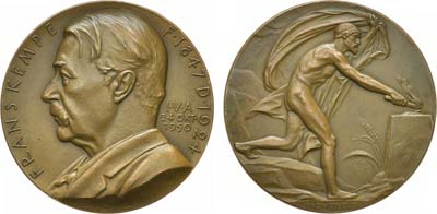 Лот №466,  Королевство Швеция. Медаль 1950 года. Франс Кристофер Кемпе.