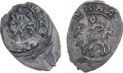 Лот №491,  Великое Княжество Московское. Великий Князь Василий Дмитриевич или Василий Васильевич. Денга 1423-1425 гг.