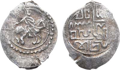 Лот №493,  Великое Княжество Московское. Великий Князь Василий Дмитриевич или Василий II Тёмный. Денга 1425-1428 гг.