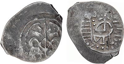 Лот №498,  Серпуховское княжество. Князь Семён Владимирович. Денга 1412-1422 гг.