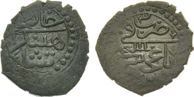 Лот №747, Кара-Бешлык (акче) 1777 года. Крымское ханство. Хан Шахин-Гирей. Кара-Бешлык (акче) 1777 (3-й год правления).