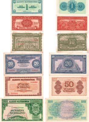 Лот №548,  Австрия. Набор из 6 банкнот 1944 года.