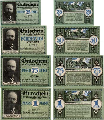 Лот №580,  Литва. Хайдекруг (сейчас Шилуте около Клайпеды). Комплект из 4 расчётных бон, выпуск 28.05.1921 года.