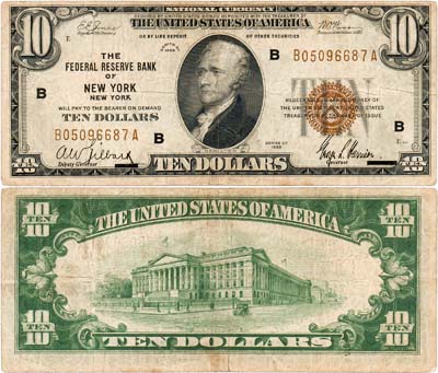 Лот №612,  США. 10 долларов 1929 года.