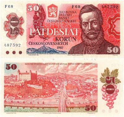 Лот №623,  Чехословацкая Социалистическая республика. 50 крон 1987 года. SPECIMEN.