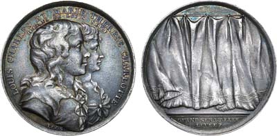 Лот №107,  Германия. Королевство Пруссия. Жетон 1794 года. В память гибели детей Людовика XVI и Марии-Антуанетты.