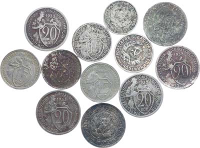 Лот №1158, Сборный лот из 12 монет.