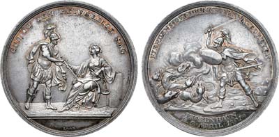 Лот №155,  Королевство Дания. Король Кристиан VII. Медаль 1801 года. Битва при Копенгагене.