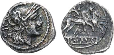 Лот №19,  Римская республика. Сестерций после 211 года до н.э. Анонимный чекан.