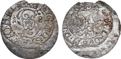 Лот №216,  Речь Посполитая. Король польский и великий князь литовский Сигизмунд III Ваза. Шеляг (шиллинг) 1618 года.