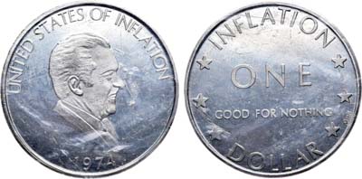 Лот №240,  США. Жетон. 1 инфляционный доллар 1974 года.