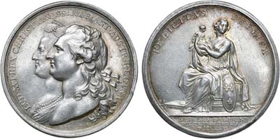 Лот №253,  Королевство Франция. Король Людовик XVI. Медаль 1781 года. Рождение дофина Людовика Жозефа.