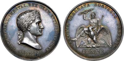 Лот №268,  Первая Французская империя. Император Наполеон Бонапарт. Медаль 1806 года. Битва при Йене.