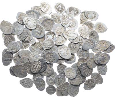 Лот №309, Лот из русских проволочных серебряных монет XVI века.