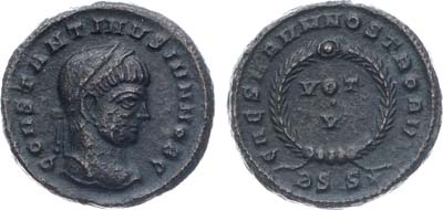 Лот №31,  Римская империя. Император Константин II Цезарь. Центенионалий 321-324 гг..