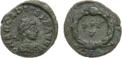 Лот №36,  Римская империя. Император Аркадий I. Нуммий 383 года.