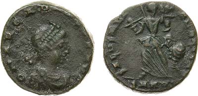 Лот №37,  Римская империя. Император Аркадий I. Нуммий 388-392 гг.