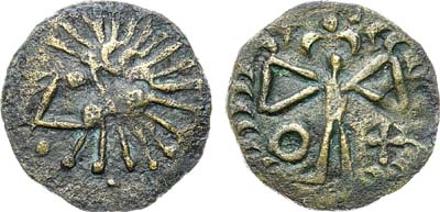 Лот №47,  Сарматы. Тамань. Денарий 240-350 гг. Подражание римским денариям.