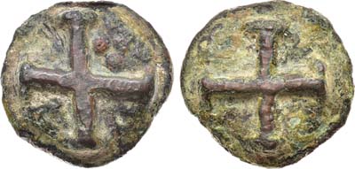 Лот №4,  Древняя Греция. Апулия (Люцерия). Квинкунс 220 год до н.э.