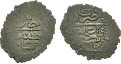 Лот №555, Кара-Бешлык (акче) 1777 года. Крымское ханство. Хан Шахин-Гирей. Кара-Бешлык (акче) 1777 (4-й год правления).