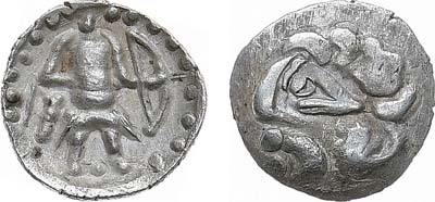 Лот №7,  Союз Дахов. Обол 250-130 гг. до н.э. Анонимный чекан.