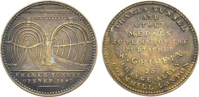 Лот №93,  Великобритания. Токен 1843 года. В память открытия тоннеля под Темзой.