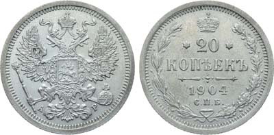 Лот №1039, Коллекция. 20 копеек 1904 года. СПБ-АР. В слабе ННР MS 62.
