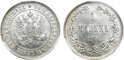 Лот №1036, 1 марка 1907 года. L. В слабе CPRC MS 62.