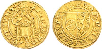 Лот №106,  Германия. Архиепископство Майнц. Граф Иоганн II Нассау-Саарбрюккенский. Золотой гульден 1397-1419 гг..