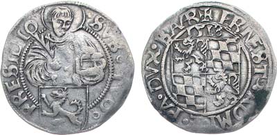 Лот №108,  Германия. Бавария. Епископство Пассау. Епископ Эрнст Баварский. Батцен 1518 года.