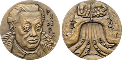 Лот №1344, Медаль 1987 года. 100 лет со дня рождения Диего Ривера.