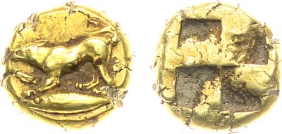 Лот №13,  Древняя Греция. Мизия. г. Кизик. Гекта 550-500 гг. до н.э.