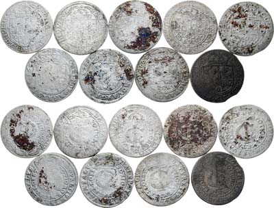 Лот №145,  Речь Посполитая. Сборный лот из 9 тымфов 1663-1665 гг.