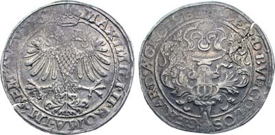 Лот №151,  Священная Римская империя. Льежское княжество. Епископ Джерард ван Гросбек. С титулом Императора Максимилиана II. Талер 1567 года.