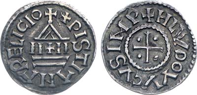 Лот №155,  Франция. Каролингская империя. Король Людовик Благочестивый. Денье 814-840 гг.